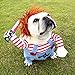 JUZIPS Deadly Doll vestiti per cani, spaventosi animali domestici costume Halloween Cosplay bambola chucky, indossare un cappello peloso divertente cane partito vestiti Halloween Natale costume