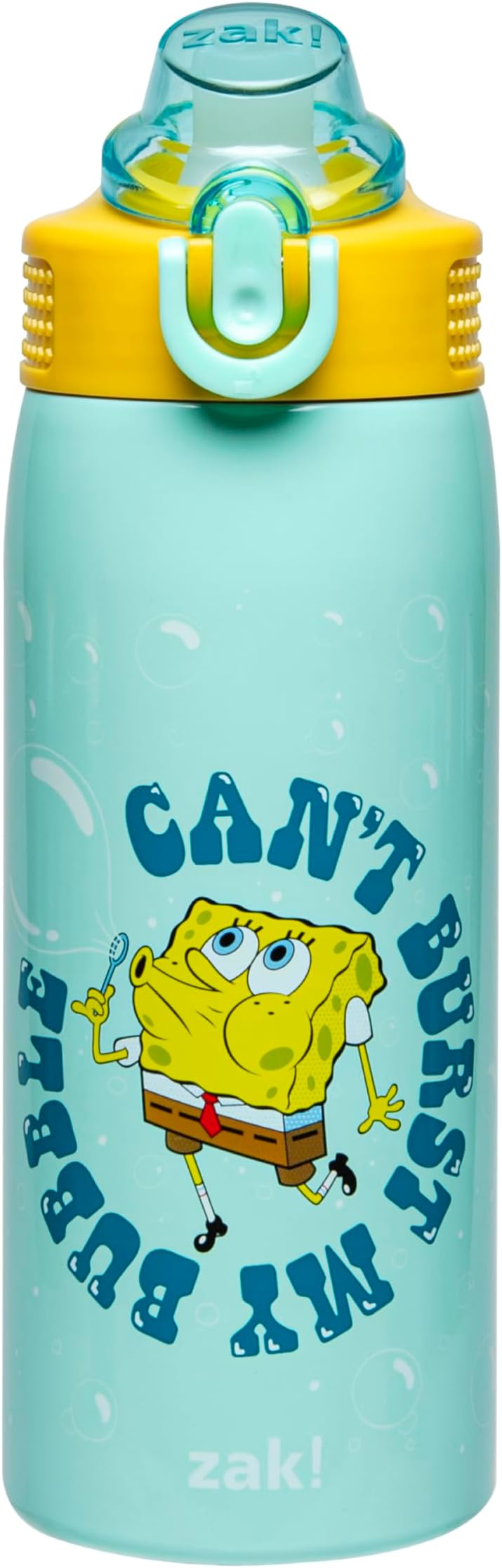 SpongeBob SquarePants Kids Water Bottle For School or Travel, 19oz Stainless Steel Water Bottle With Straw, Handle, and Leak-Proof, Pop-Up Spout Cover (SpongeBob and Patrick)