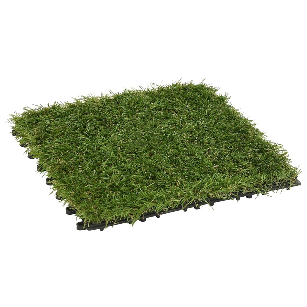 Vidaxl Green 22X Artificial Grass Tiles Fake Turf Lawn Artificial Grass Turf Lawn Synthetic Turf Patio Garden Balcony Playground Outdoor