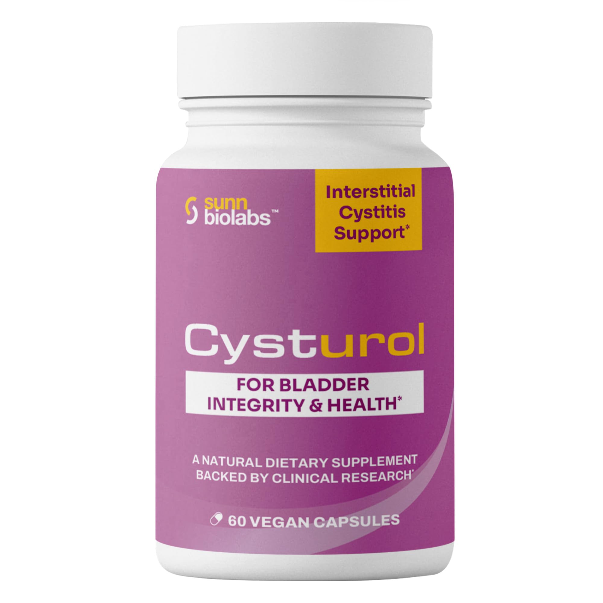 CYSTUROL | Bladder Formula SUPPORT FOR INTERSTITIAL CYSTITIS (IC) and Painful Bladder Syndrome | Clinically Researched | Less Flares & Urgency | Potent | Premium Bladder Support for Women