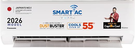 Panasonic 1.0 Ton 4 Star New Star Rated Premium Wi-Fi Inverter Smart Split AC (Matter/MirAIe,AI,DustBuster, 55°C Oper., Co...