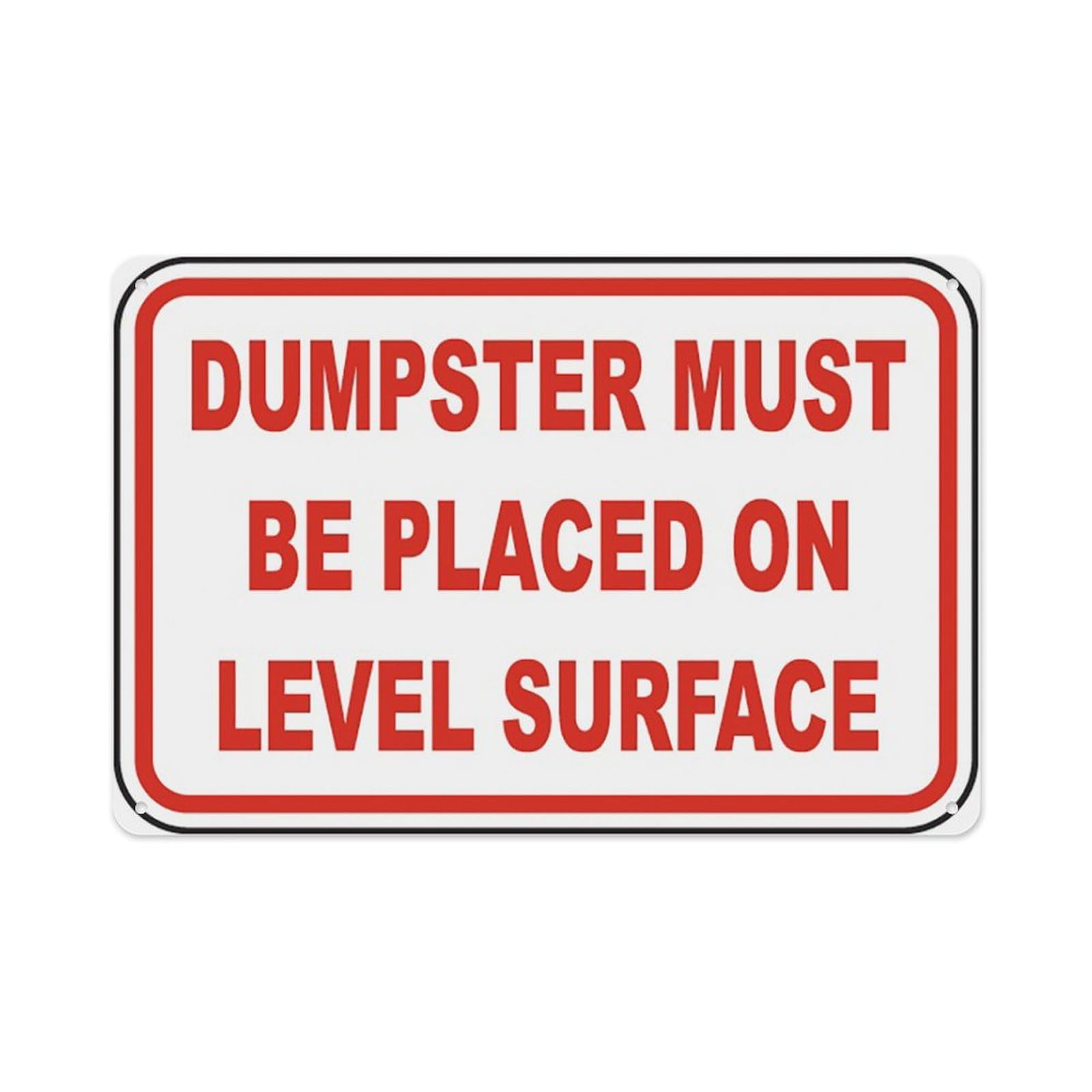 peiyeety Must Be Placed On Level Surface Sign Aluminum Tin Warning Signs For Home Outdoor Garden 12X16 Inches