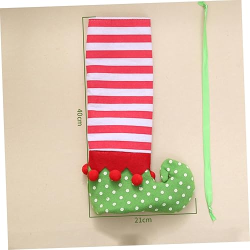 Miniatura 2 de DECHOUS 3 piezas de silla de elfo de Navidad, decoración de patas de escritorio de Navidad, funda de pie de mesa de Navidad, cubierta de botella de