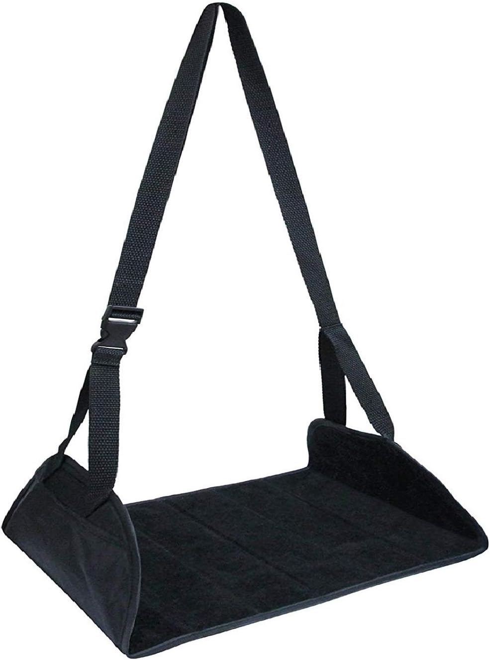 VVHOOY Foot Rest Portable Adjustable Folding Travel Relaxation and Comfortable Footrest Hammock to Prevent Swelling and Soreness for Airplane Home Office and Travel Foot Hammock Black
