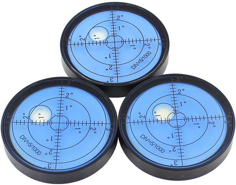 Circular Luminous Bubble Level Dia 60mm Round Night Vision Bullseye Leveler Horizontal Measuring Tool Magnetic Option(Black)