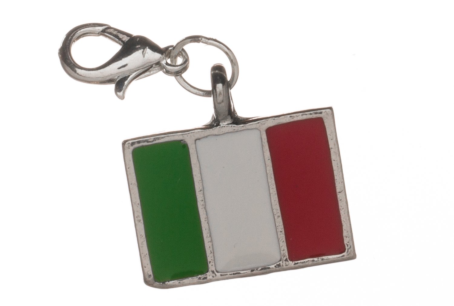 Libby's Market Place Multicolour Italy Flag, Italian Flag Il Tricolore Clip On Charm With Gift Box