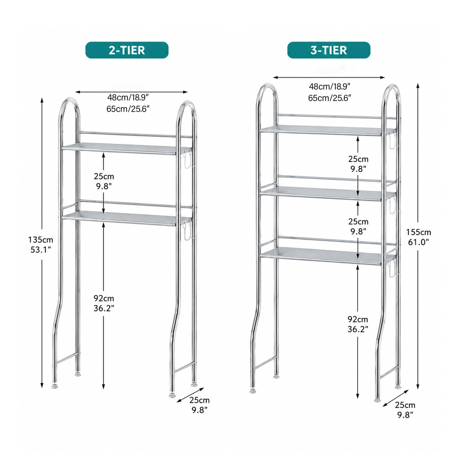 Generico Mensola Sopra WC, Scaffale Bagno, Salvaspazio In Acciaio Inox | Scaffale Bagno, Mensola WC Inox Resistente Per Piccoli Spazi