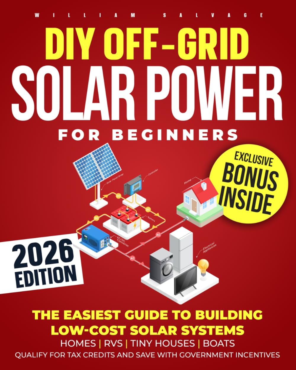 DIY Off-Grid Solar Power for Beginners: The Easiest Guide to Building Low-Cost Solar Systems for Homes, RVs, Tiny Houses, Boats. Qualify for Tax Credits and Save with Government Incentives.