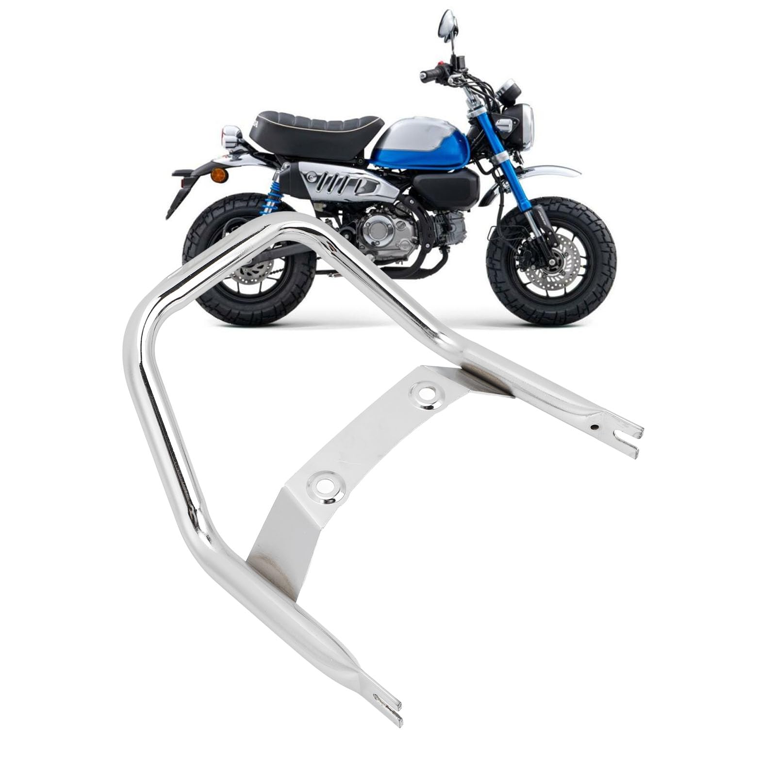 Generic Motorrad-Beifahrergriff für Monkey 125 2018–2023, Eisen, Silber, VEHICLE_RAIL, Sicheres Fahrerlebnis