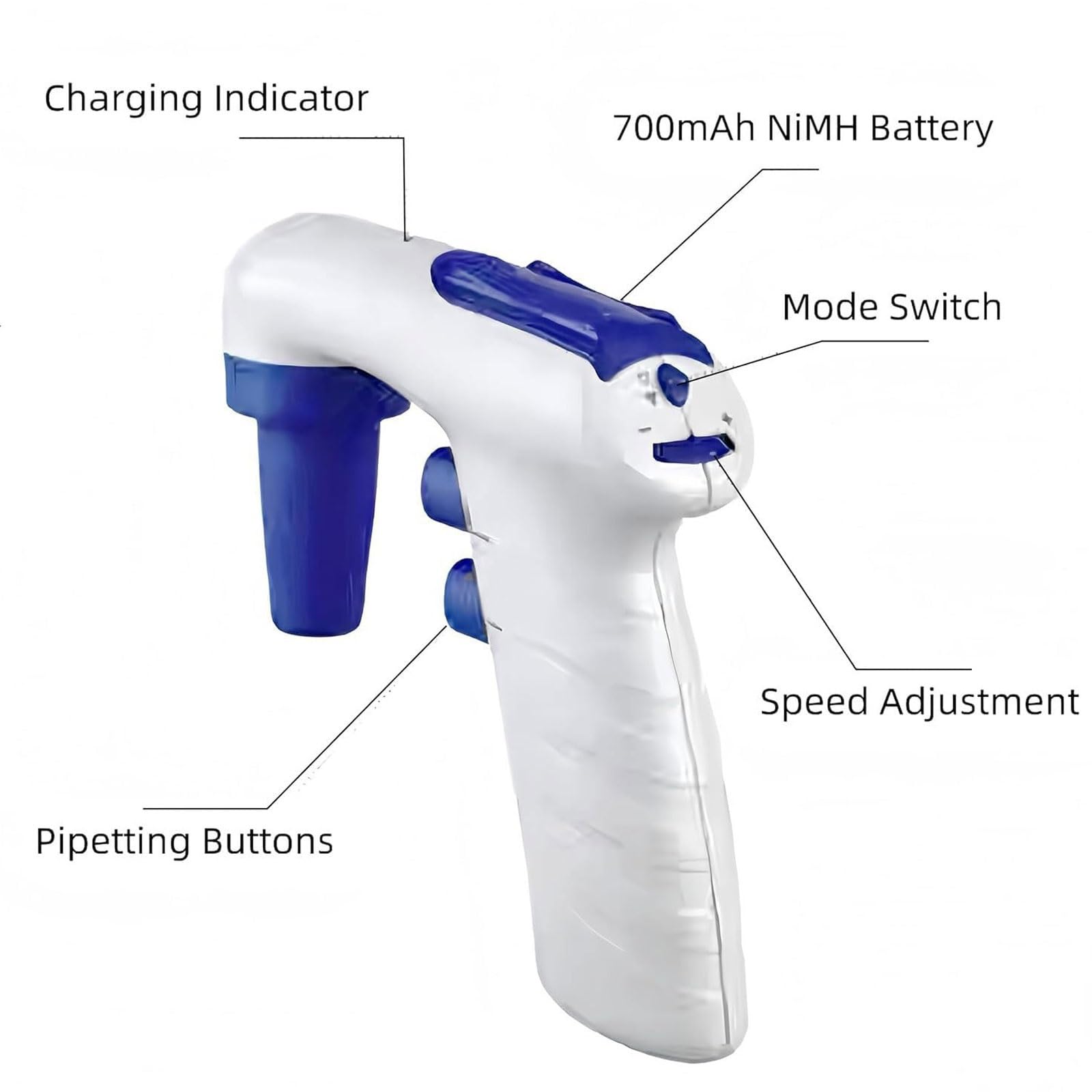 Regolatore automatico della pipetta motorizzato, pipettatore elettronico ricaricabile, capacità 0,1-200ml per riempimento di liquidi di grandi volumi, attrezzatura di laboratorio