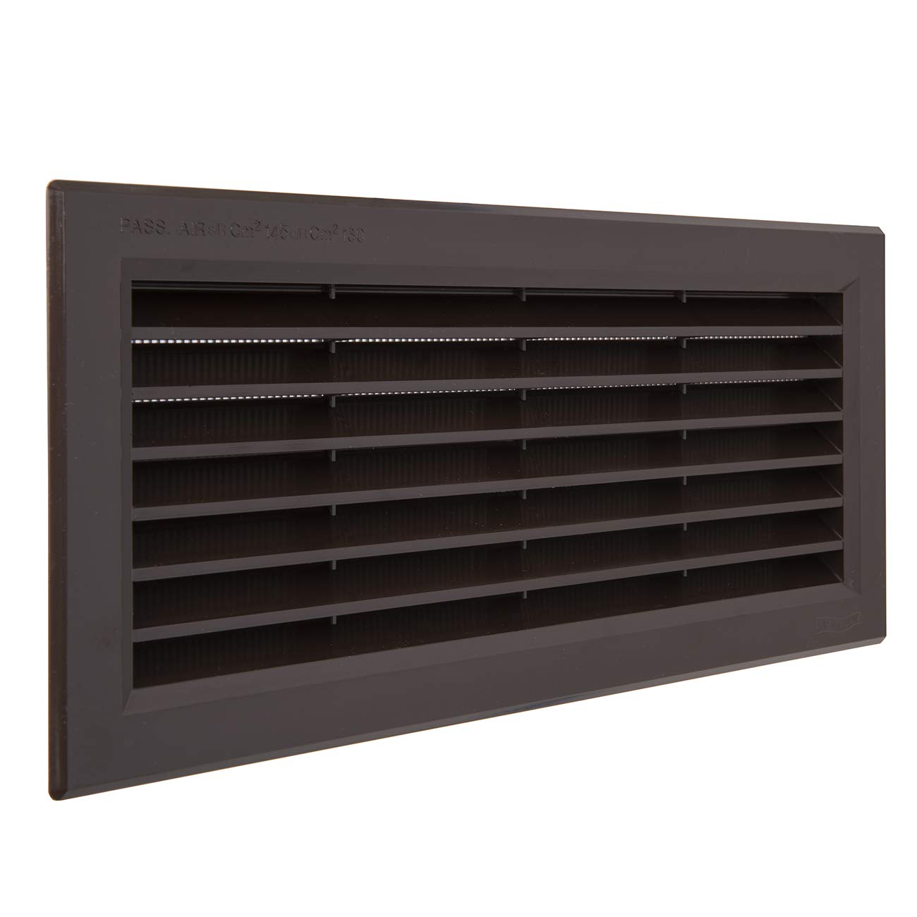 La Ventilazione P31R13M Ventilation Grille Rectangular Brown Plastic Recessed with Insect Protection Mesh, Dimensions 315 x 136 mm
