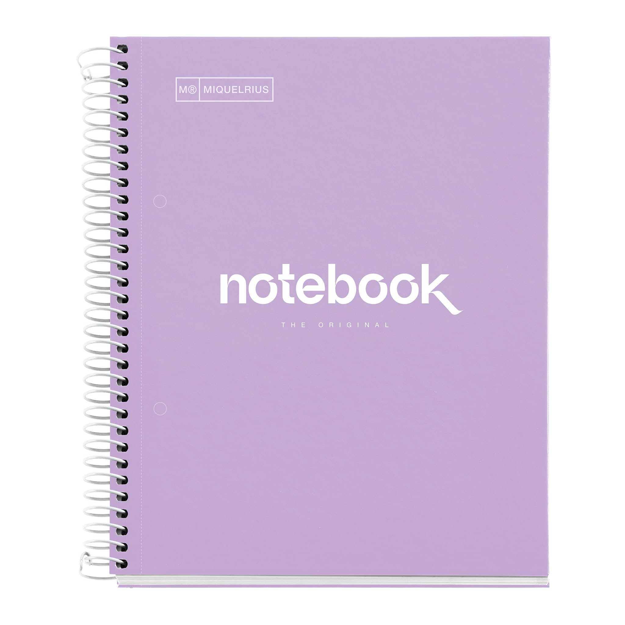 Miquelrius Quaderno A5 Notebook Emotions 80 Fogli 90 g/m² Righe Orizzontali 7 mm Spirale Microforata Copertina Extra Rigida Lavanda
