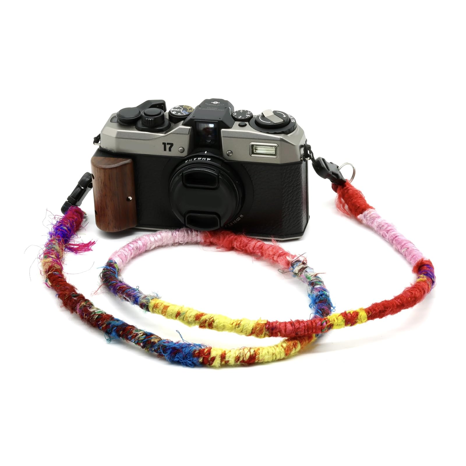 Generisch Sangle d'appareil photo multicolore pour appareils numériques DSLR - Tissu doux texturé avec pinces métalliques sécurisées - Support d'épaule réglable - Sangle d'appareil photo Spectrum