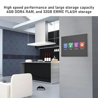 Smart Home Touchscreen Control Panel, 10 Inch in Wall Smart Panel, Wi Fi Bluetooth Connection, Manage Control Home Devices and Scenes with Touch and Voice, for Android 11 System