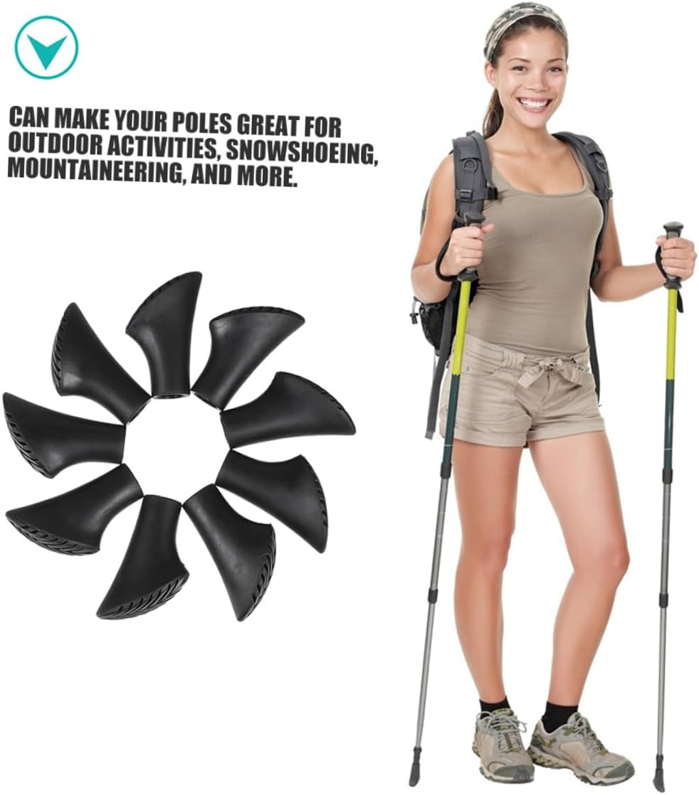 30pcs Non-Skid Cane Ends Plastic Walking Pole Tips Replacement Crutch Pads Sturdy Hiking Pole Foot Covers for Outdoor Trekking and Mobility Aid