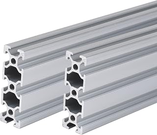 19.7”Aluminum Extrusion Profile 2060 T-Slot, European Standard Anodized Linear Bar Rail Framing 500 mm for 3D Printer Parts, CNC Routers (2 Pack, Silver)