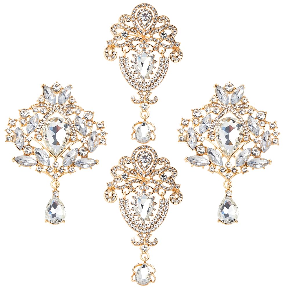 Broches vintage gota de strass SUPERFINDINGS pour customiser un bouquet de mariage créatif