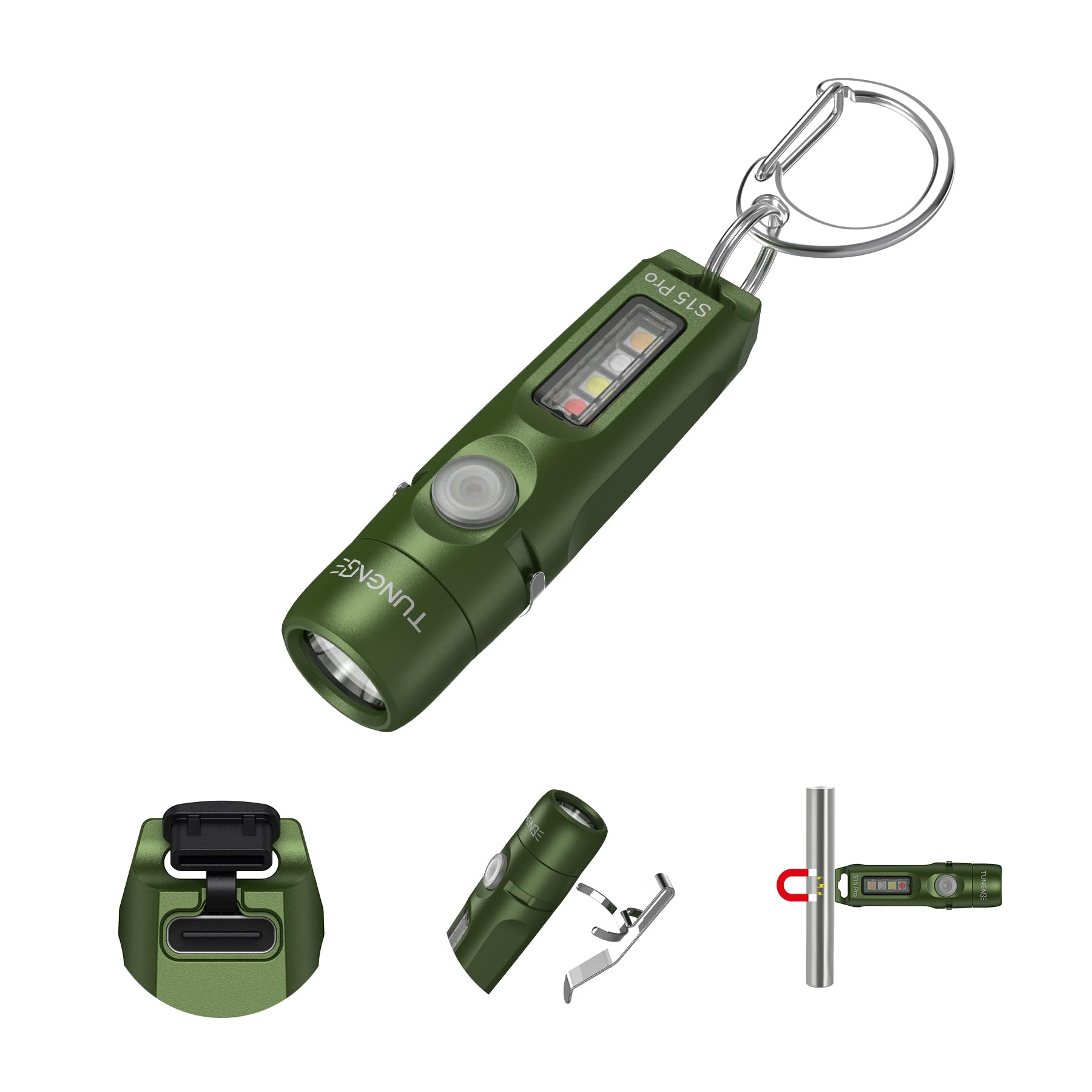 TUNENGE S15Pro Rechargeable Keychain Flashlight,750 High Lumen EDC