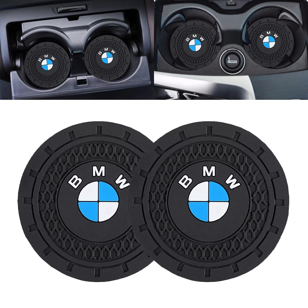 Car Cup Holder Coaster for BMW M 3 5 7 X1 X3 M3 M5 X1 X5 X6 Recessed Silicone Cupholder Coaster Interior Accessories 2.75in 2Pack Black
