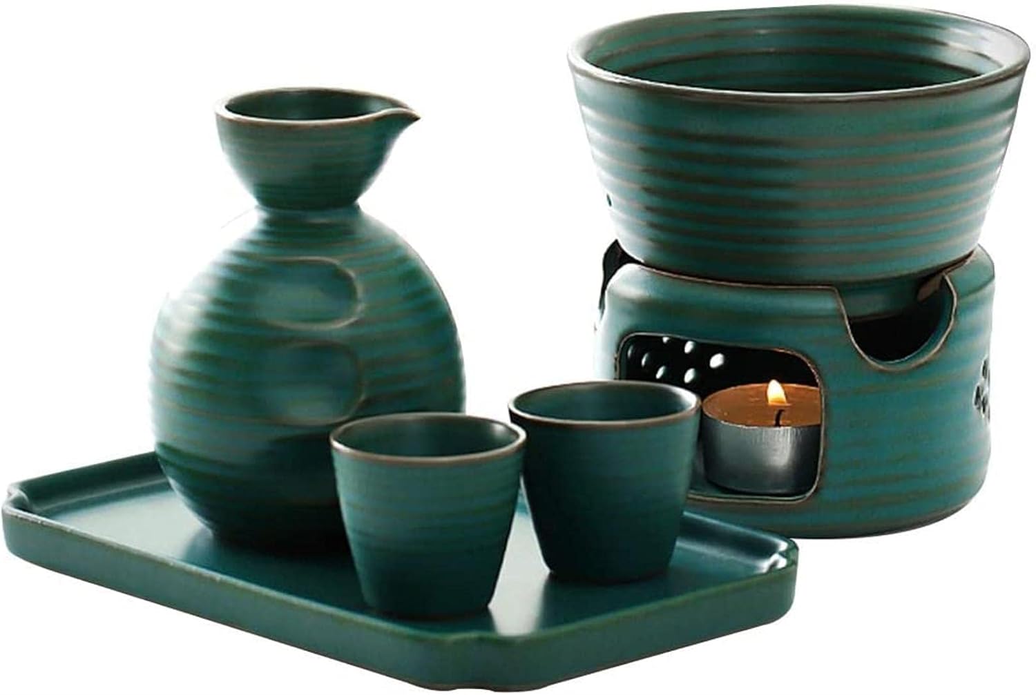 Sake Set with Warmer Jese Style Hot Wine Set Ceramic Sake Wine Set