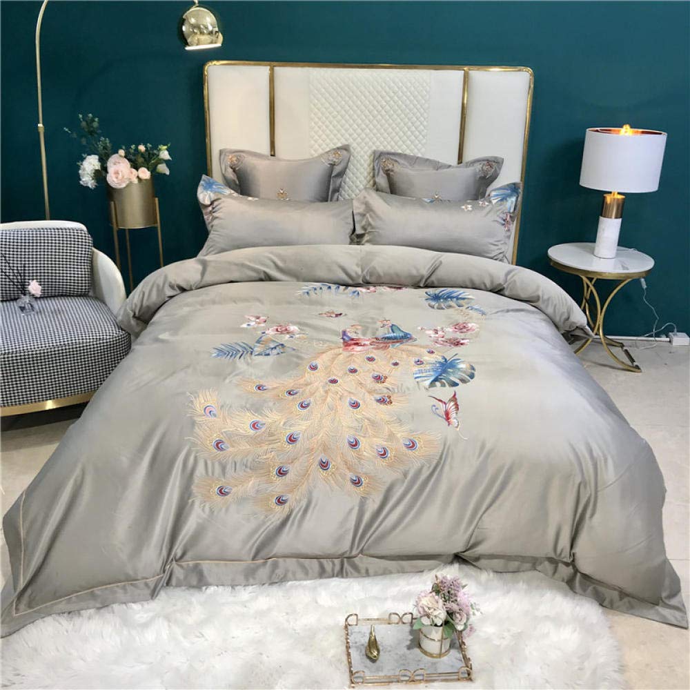 Tissu en microfibre de polyester et soie lavée 60 fils avec housse de couette 200x230
