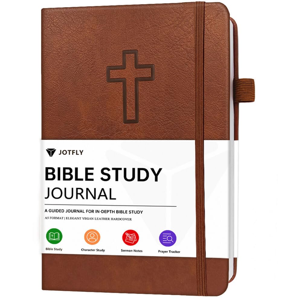 JOTFLY Bible Study Journal - Church Notes Notebook for Note Taking & Reflection - Guided Bible Study Notebook - Faith-Based Religious Gifts & Bible