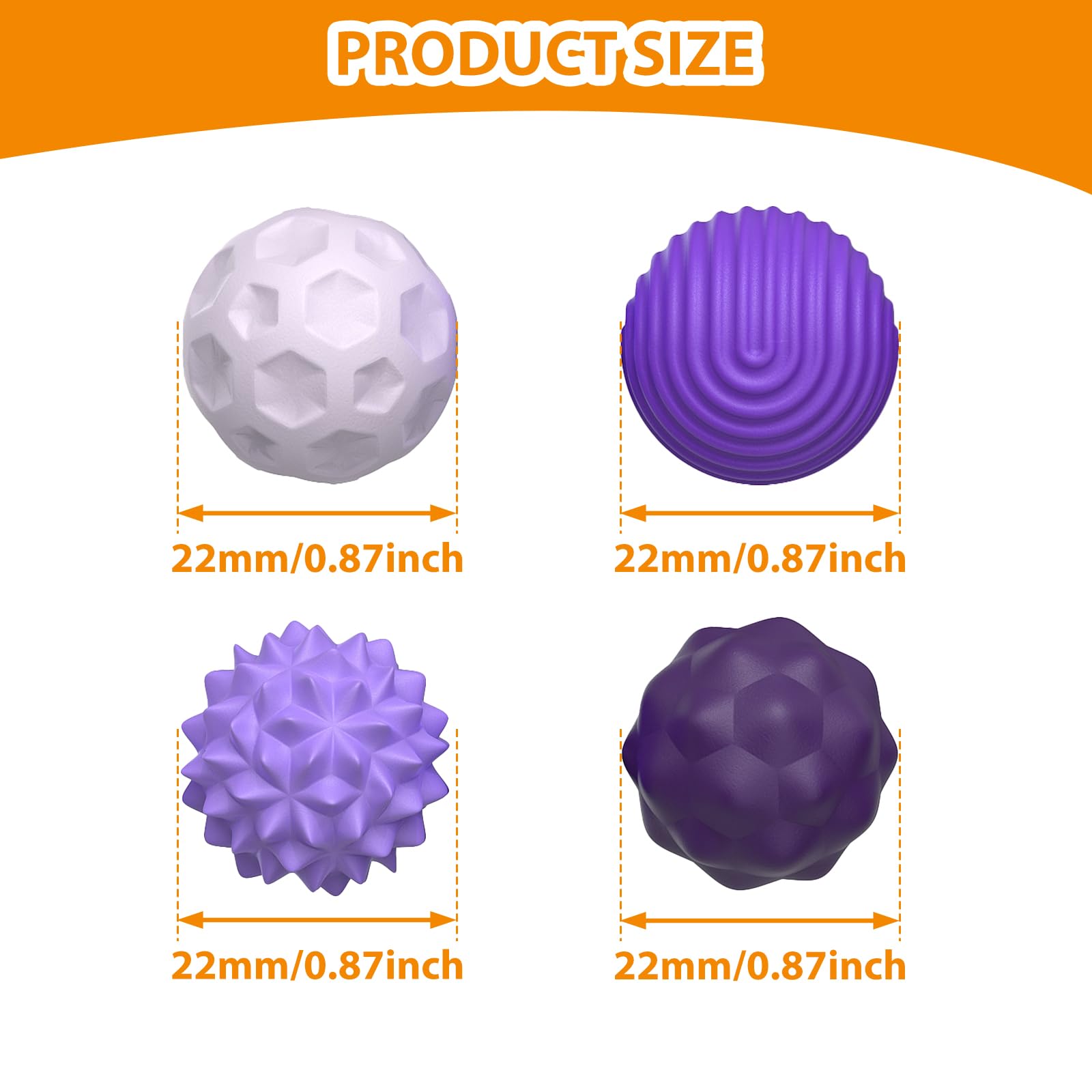 8Pcs Magnetic Balls Fidget Toy,Magnetic Balls with Silicone Shell,Anti-static Stress Relief Toy for Teens & Adults,4 Different Textures Design,Concentration Tool for Office Home School(Purple) - Image 4
