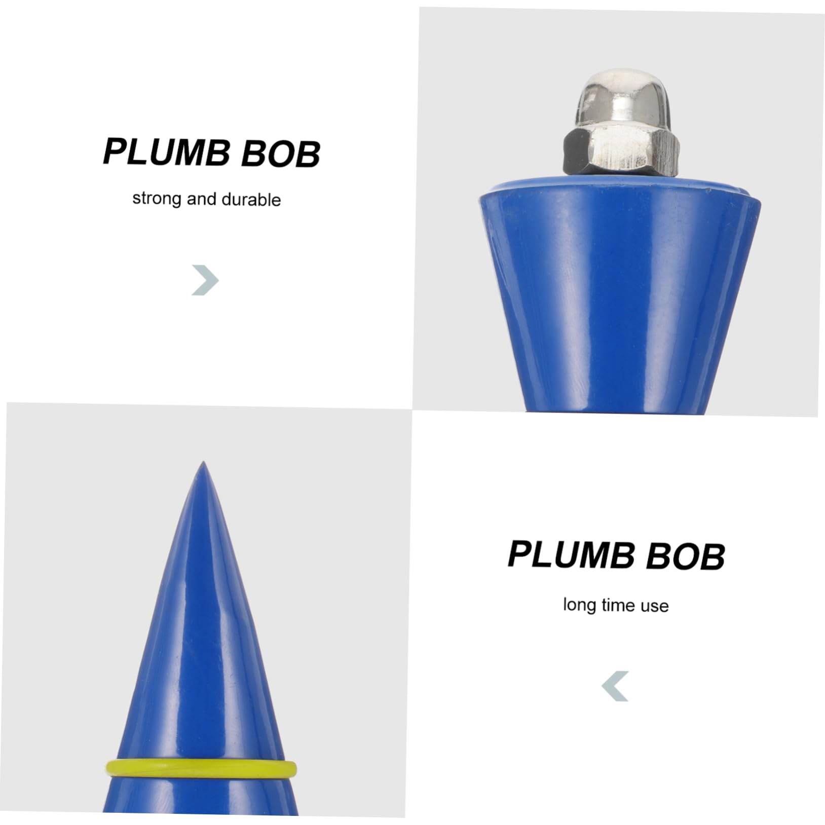 DOITOOL Fil à Plomb en Acier Bleu 300g, Outil de Mesure Construction, Mesure Précise Verticalité pour Fondations et Chantier Couleur Aléatoire