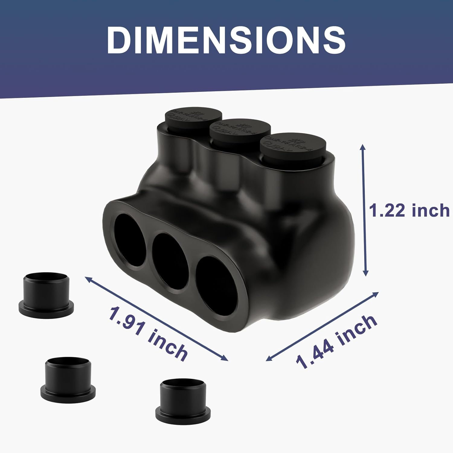 5 Pcs - Insulated Multi Cable Connectors 3 Port Single Entry Splice Electrical Power Connector Black Interconnect Terminals Pre Filled Wire Connectors (2-14AWG Wire Range)