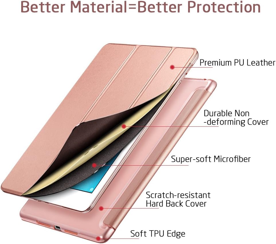 ESR Case for iPad Pro 10.5", Smart Case Cover with Auto Wake Sleep Function [Soft TPU Bumper Edge Corner Protection] [Easy to Take on/Off] for iPad Pro 10.5-inch(Rose Gold)
