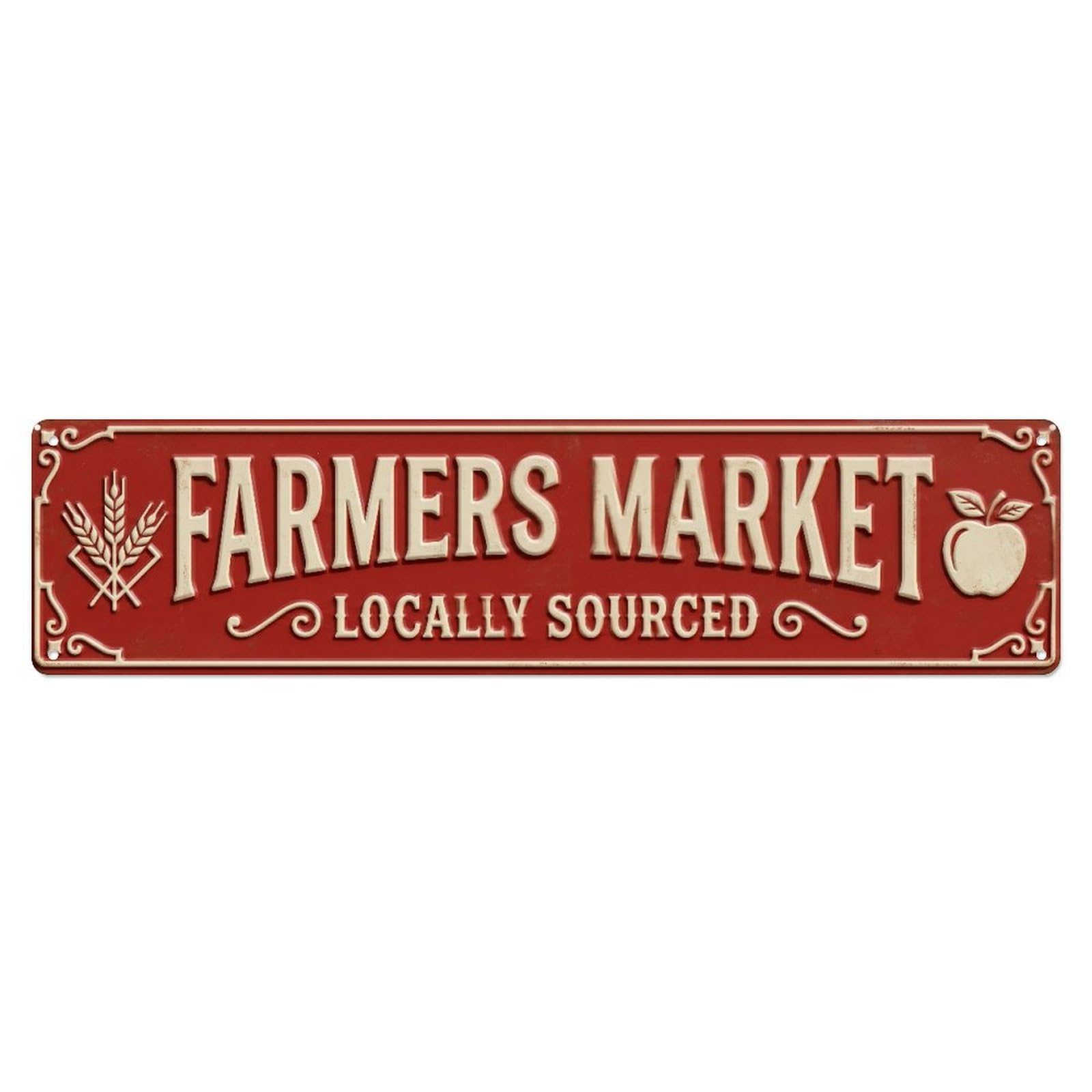 FARMERS MARKET Seasonal Harvest Metal Tin Skinny Sign Plaque Wall Decor for Cafe, Club Bar, Office, Home Garden Metal Poster 4x16Inch