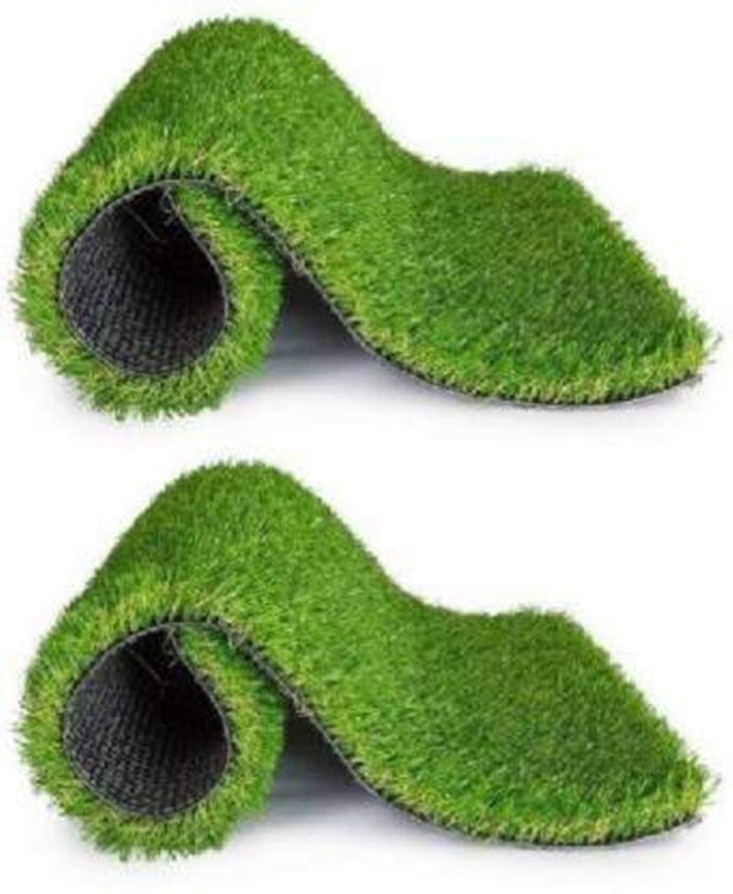 Kartikey 25MM High Density Artificial Grass Mat Carpet for Balcony, Garden, Natural Fresh Looking Green Grass 2 X 1 Feet, Set of 2 Pcs (Grass Carpet, Natural Green)