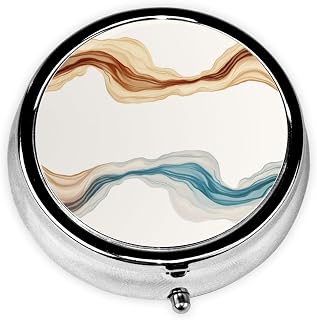 A fluttering veil Pill Storage Box - Compact 3-space - portable circular metal pill box - perfect for travel、wallet or pocket use