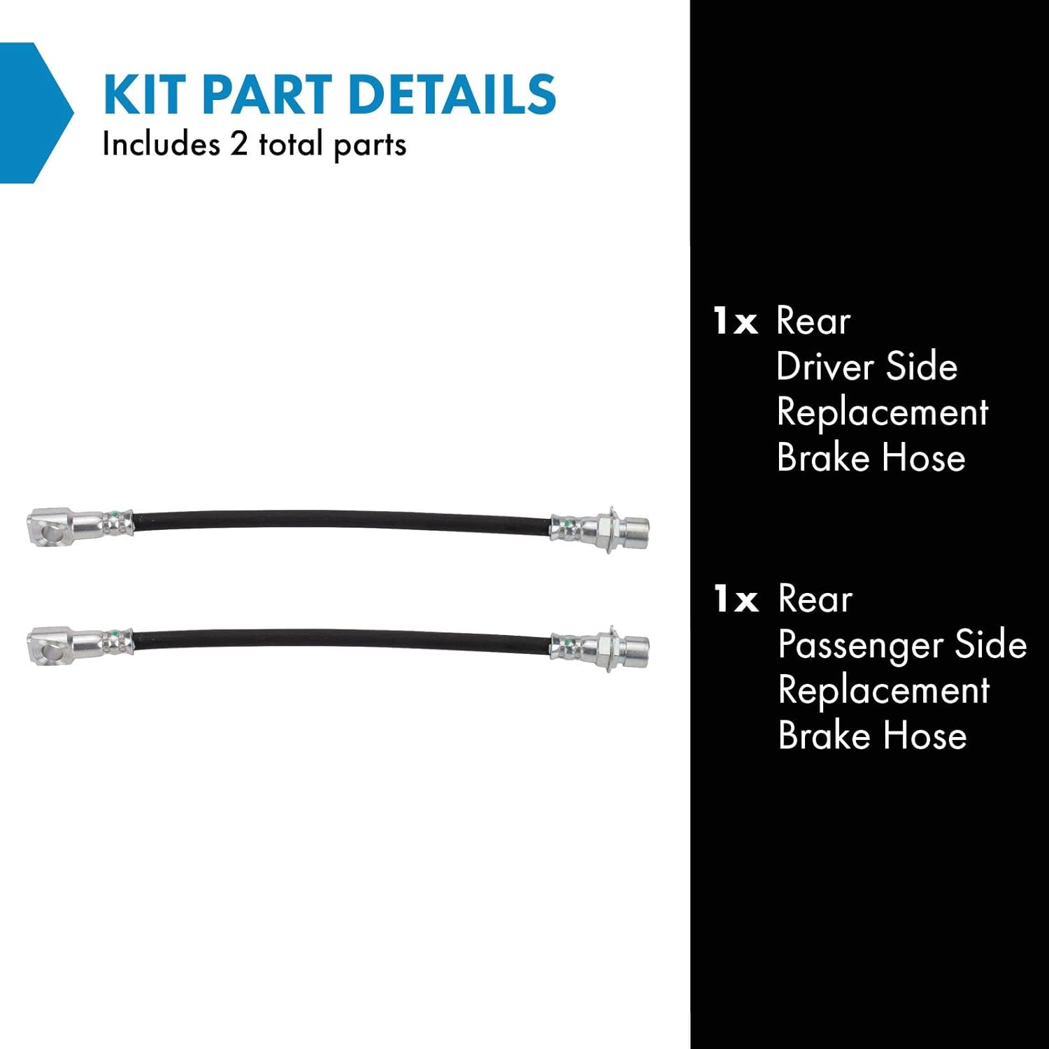 TRQ Rear Brake Hose Set Compatible with 1998-2005 Chevrolet Blazer 1998-2004 S10 1998-2001 GMC Jimmy 1998-1999 Sonoma 1998-2000 Isuzu Hombre 1997-2001 Oldsmobile Bravada