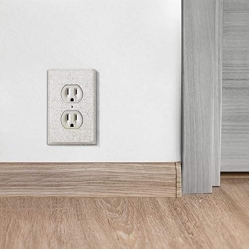 Miniatura 10 de Placa de pared para interruptor de diamantes de imitación brillantes plateados, cubiertas para interruptor de luz de palanca de doble banda,