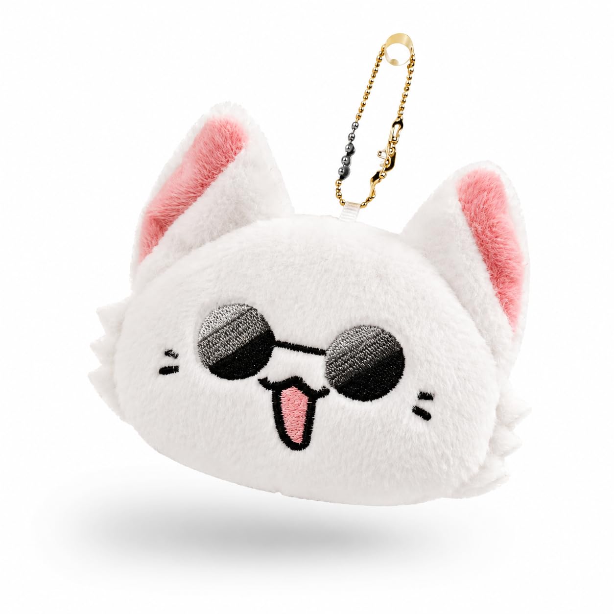 Xieesae Anime Plush Keychain for Anime Fans — Kawaii Cat Ear Design with Squeaky Sound, Soft Stress-Relief Charm for School Bags, Keys, and Manga Conventions