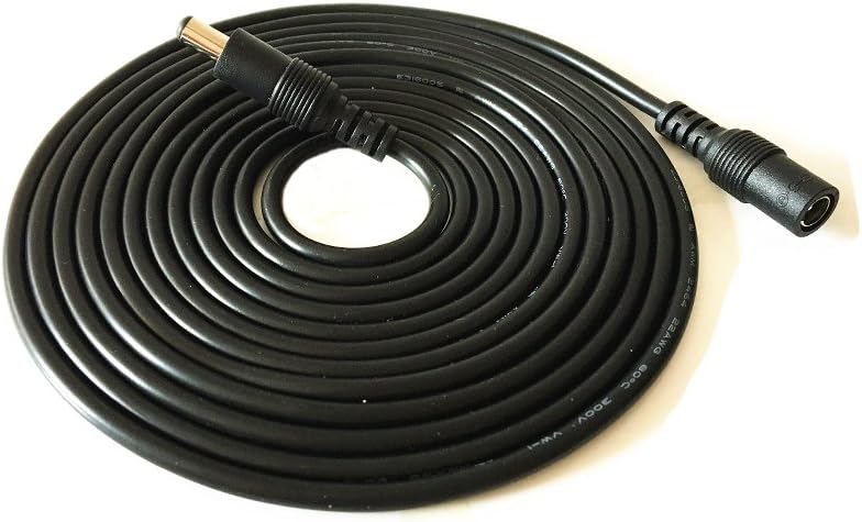 2pcs/ Black 3m 9.84 ft 2.1mm x 5.5mm DC Plug Extension Cable for Power Adapter,12v dc Extension,2.1mm Extension, 22AWG