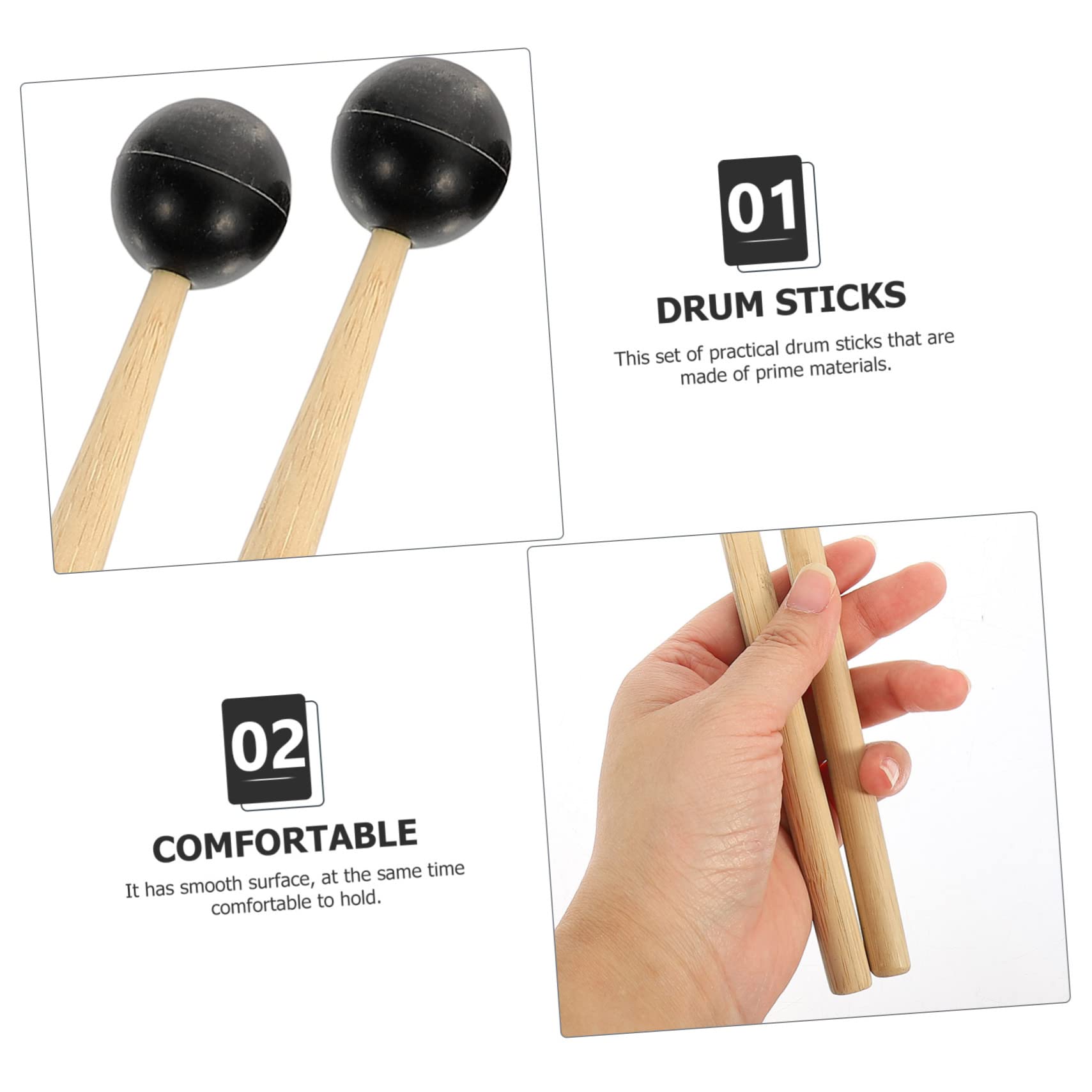 TOYANDONA 8 Piezas palillo de tambor herramienta de tambor de percusión baquetas de escenario instrumentos musicales palo de percusión baqueta reutilizable clásico instrumento musical elegir