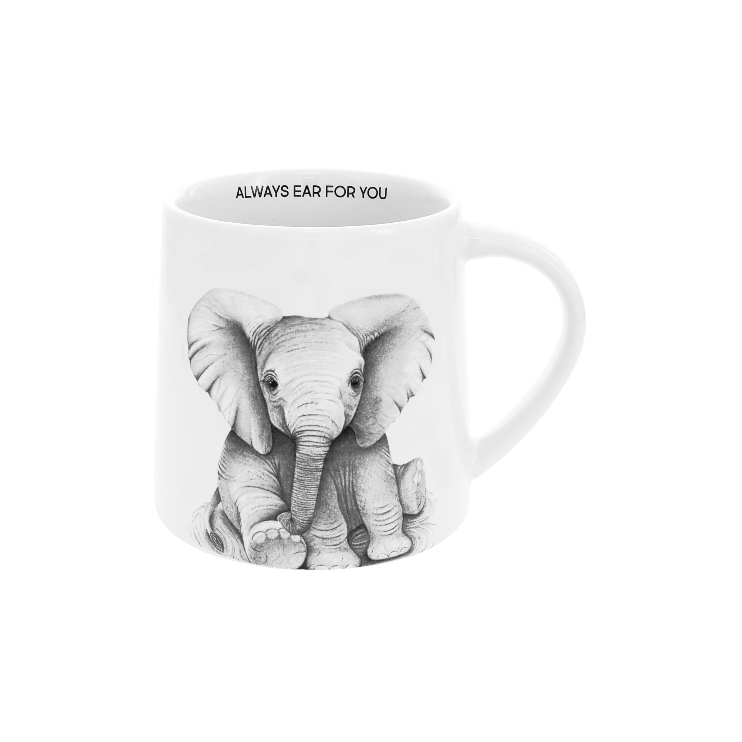 Pavilion Gift Company - Ear for You - Elefante - Taza de café de 481.9 g, taza de té, zoológico de vida salvaje