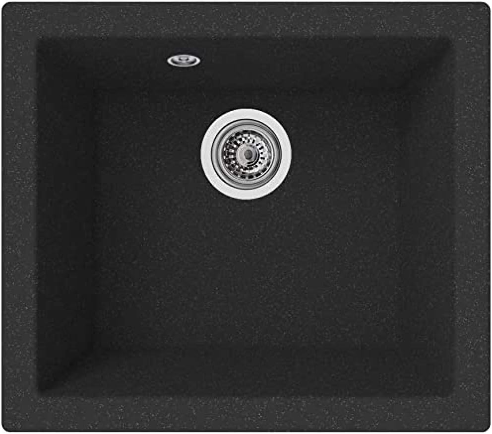 respekta Mineralite Kitchen Sink Built-in Granite 50 x 44 cm Black, 50x44