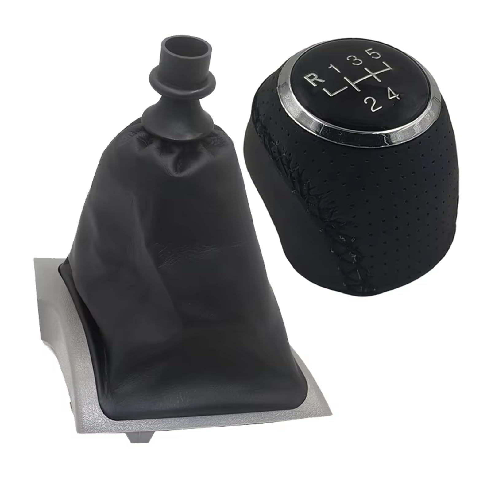 Axexnejv R12345 Gray A Set Shift Gear Lever Knob For Fiat For Ducato 2002-2014 5/6 Speed Manual Gear Shift Knob Shifter Head Gaiter Boot Case Gear Shifter Knob Handle(R12345 Gray A Set)