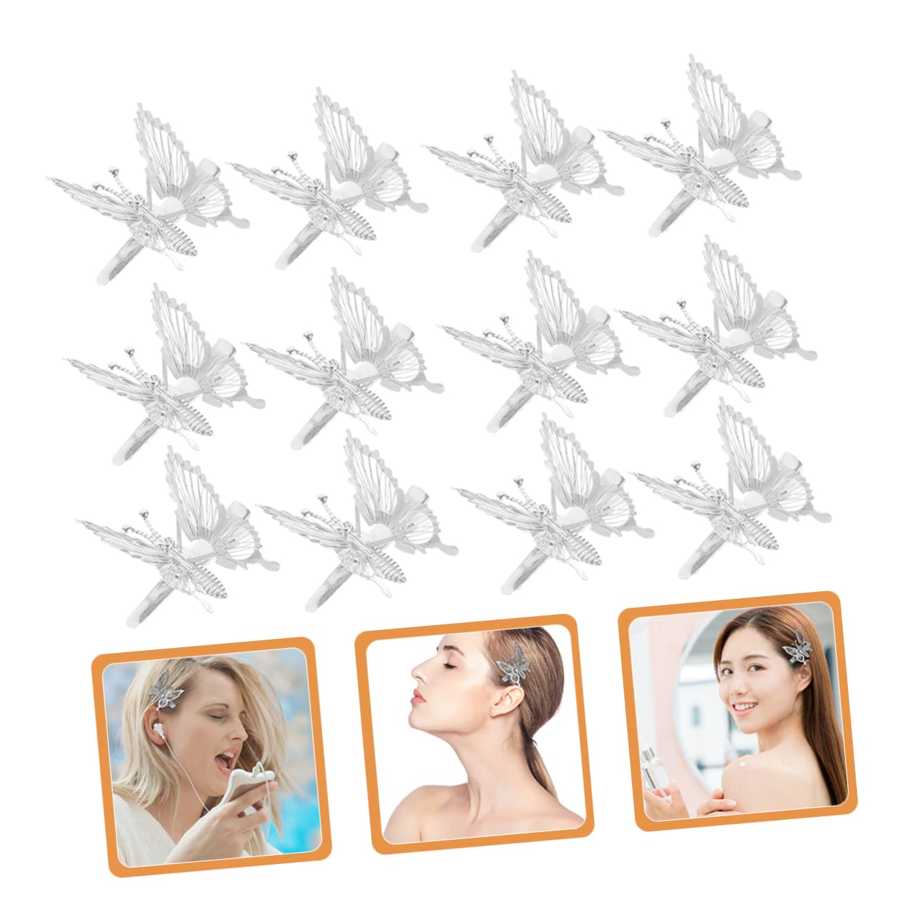 FRCOLOR 48stücke Hollow Butterfly Haarklammern Für Bewegliche Schmetterlings-haarspangen Accessoire Für Partys Cosplay Und Bühnenaufführungen Leicht Und Komfortabel Zu Tragen