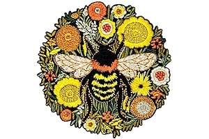 3.5 inch Embroidered Bumble Bee Iron-On Patch