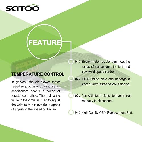 Miniatura 609 de SCITOO Resistencia de motor de ventilador HVAC para 2008-2013 para Chrysler 300/2008-2016 para Town & Country/2008-2010 para Dodge Charger/2008-2018