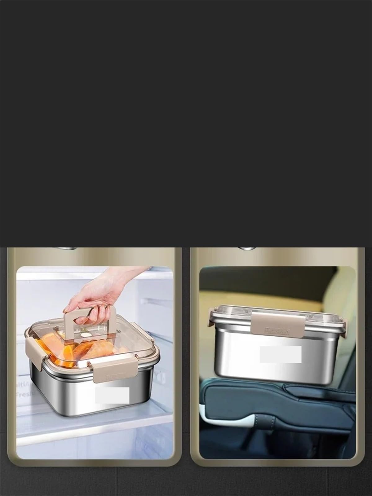 Recipiente de alimentos de acero inoxidable Fiambrera de acero inoxidable for conservar la frescura en el refrigerador, sellada, ideal for guardar frutas, pícnics y comida for llevar(3800ml)