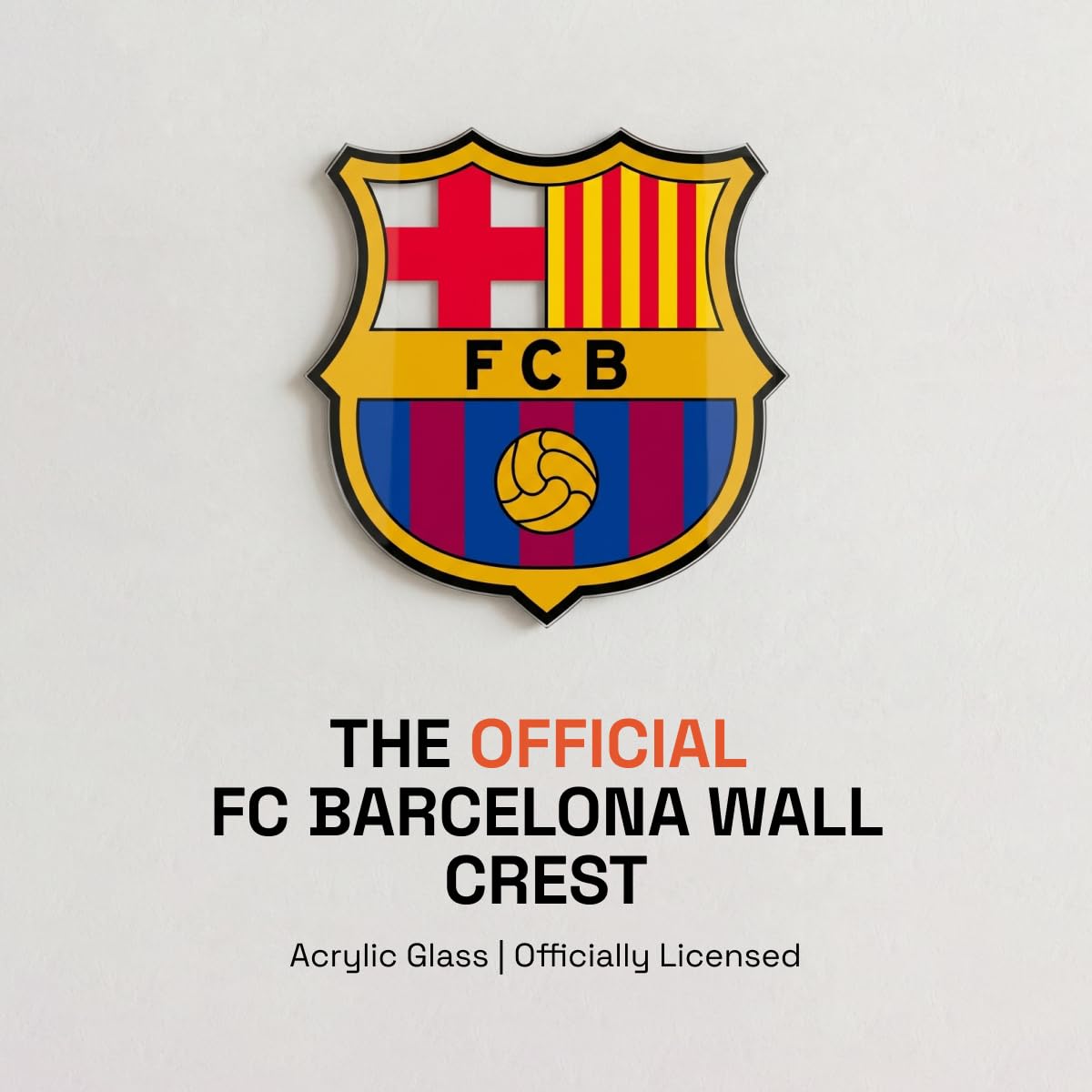 Licensed Decor FC Barcelona sous licence officielle (47x47cm) 4mm Verre acrylique, Mutli Colour