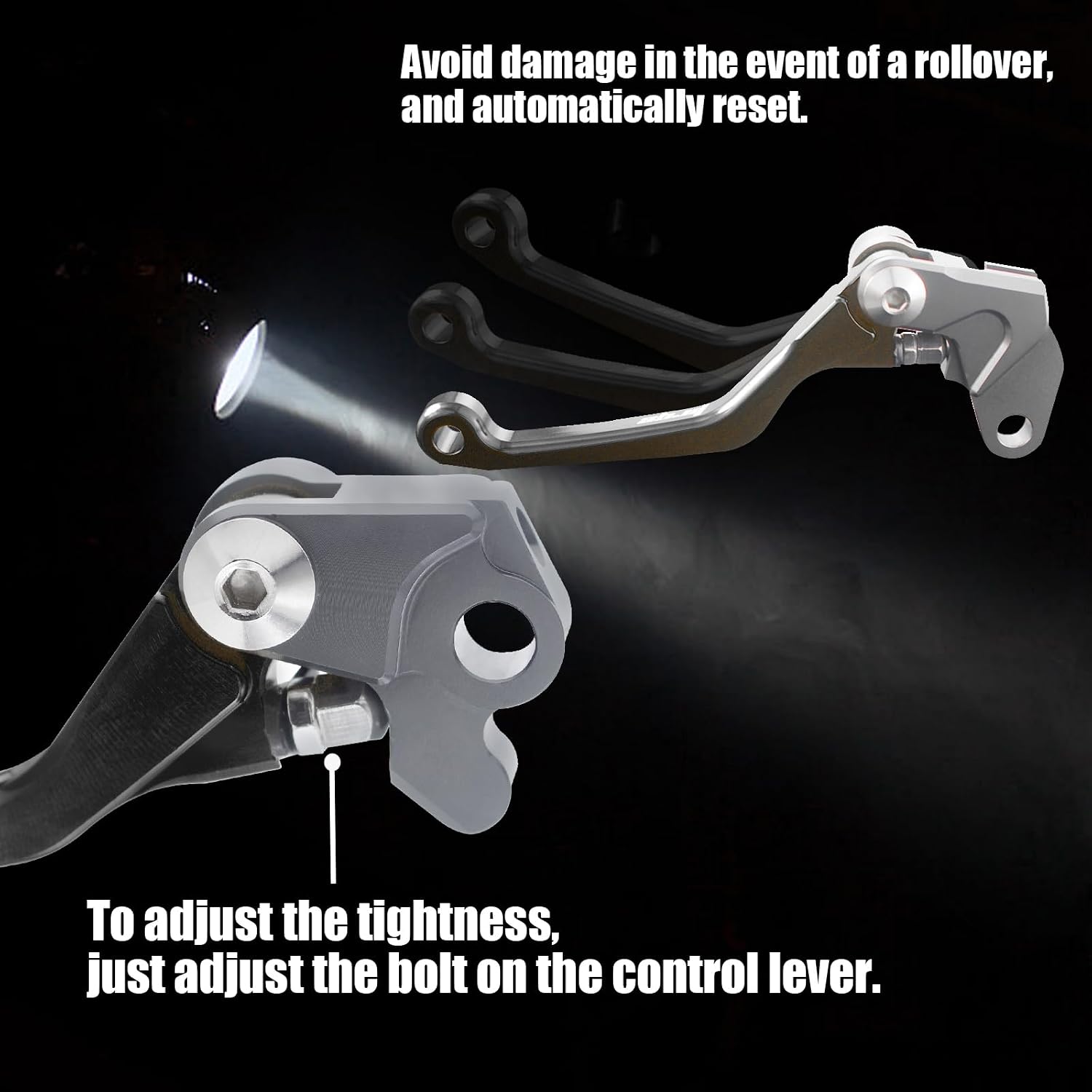 Motorcycle Foldable Brake Clutch Lever Handle CNC Aluminum Pivot for RM125 RM250 RM 125 250 1996 1997 1998 1999 2000 2001 2002 2003 96-03 Dirt Pit Bike (Black)