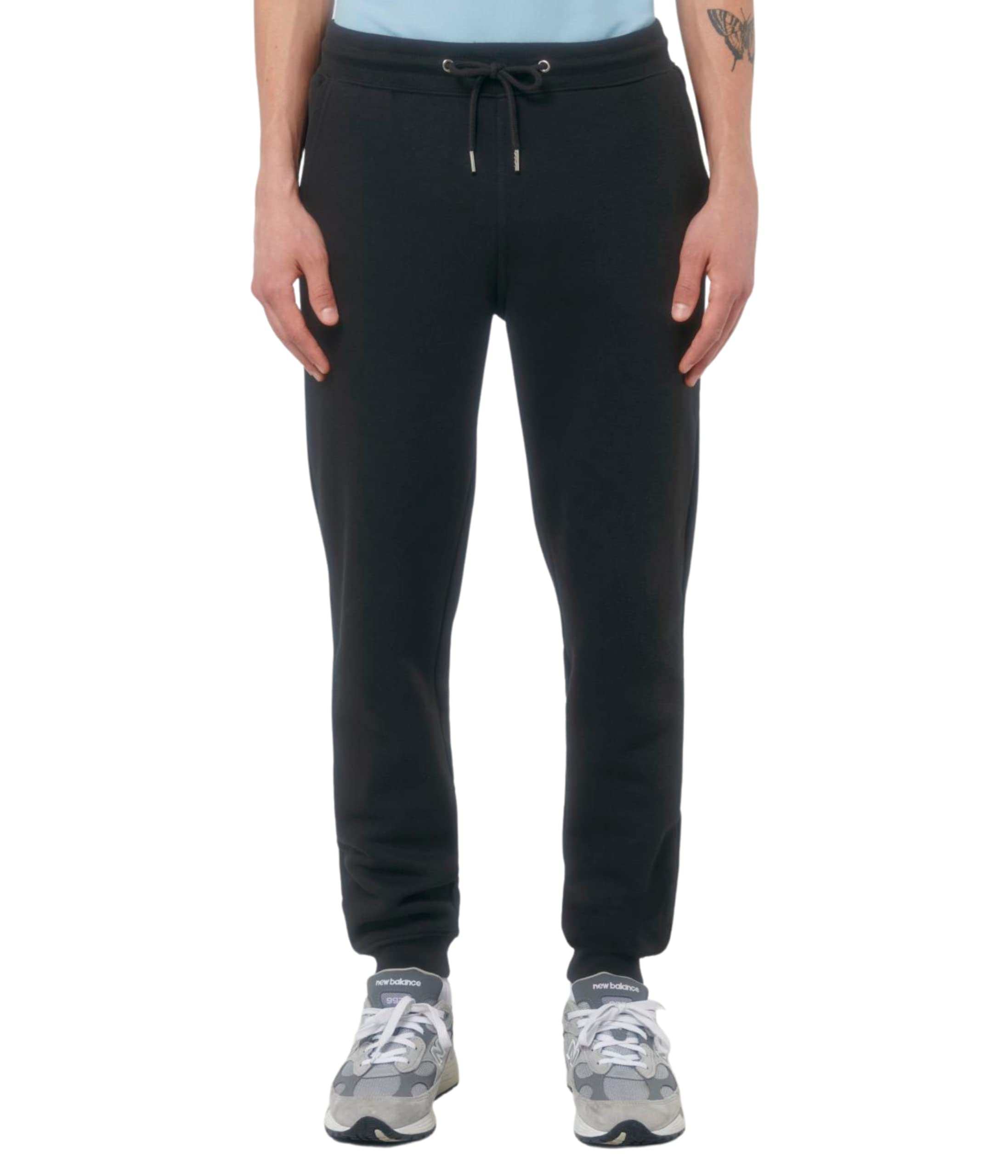 Jogging en coton bio noir avec taille élastique ajustable respirant - 4