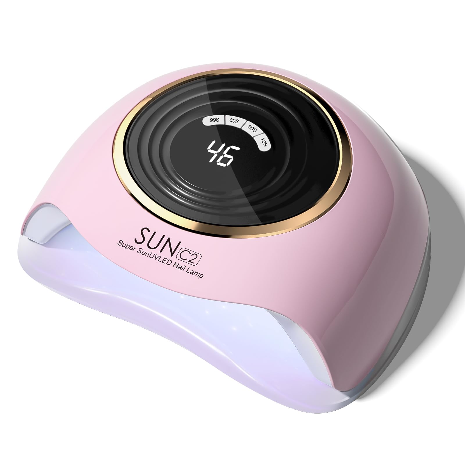 WEVILI 288W Professional UV LED Nail Lamp with 63 Beads - Fastest Gel Curing Dryer for Home & Salon, Smart Sensor, LCD Display & 4 Timers, Pink