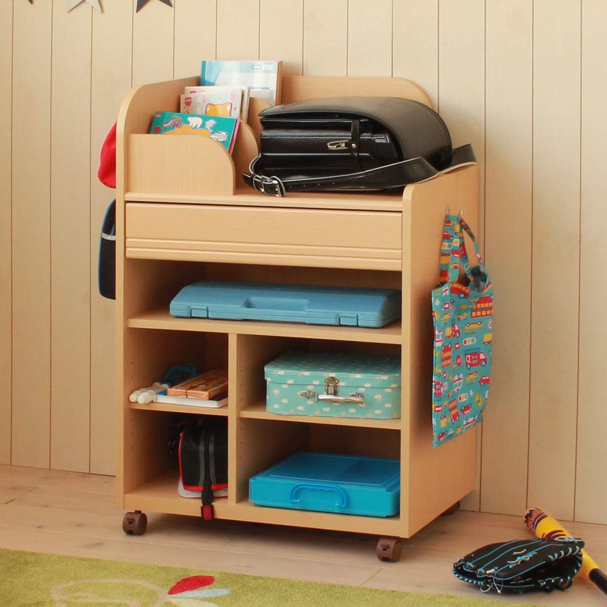 白井産業 ランドセルラック キャスター付 文具 文房具 学童 子供用  